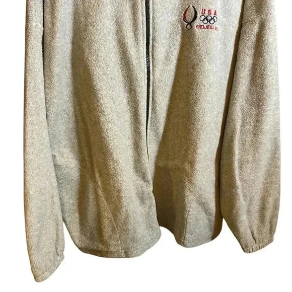 VGT Y2K USA Olympics Beijing 2008 Zip-up Front Fleece Jacket Made in USA XXL - Picture 3 of 11